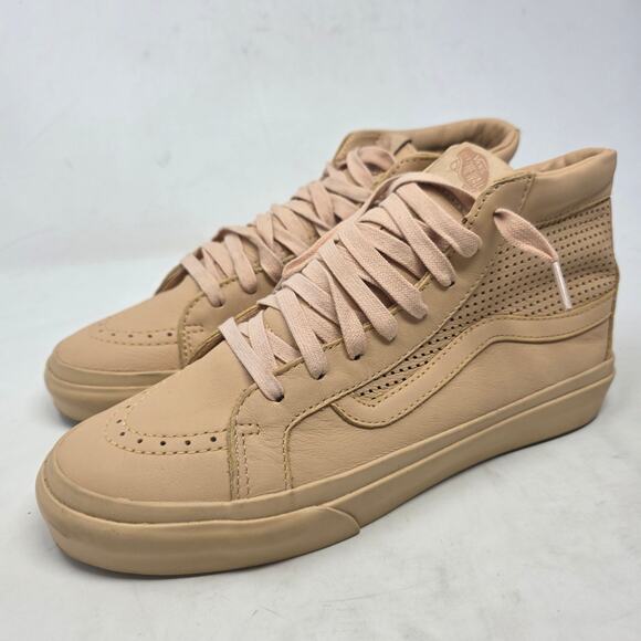 Vans Womens Sk8-Hi Beige Perforated High-Top Sneakers Size 9.5 - Picture 1 of 8